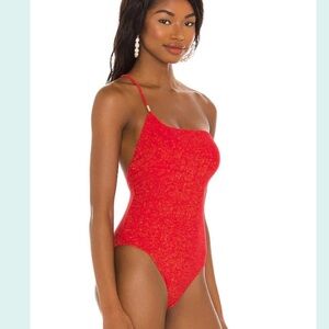 Seafolly Twilight One Shoulder One Piece Swimsuit Size 12 Maillot Chili